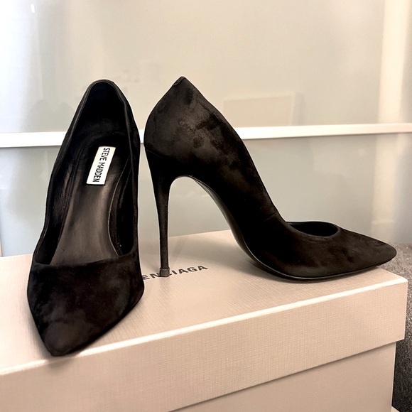 Steve Madden suede black pumps 38 / 8 - Picture 2 of 8